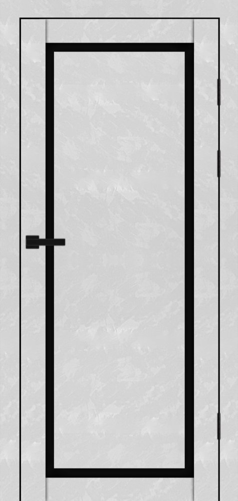 Двері Syndicate Doors SD-113 бетон білий скло чорне