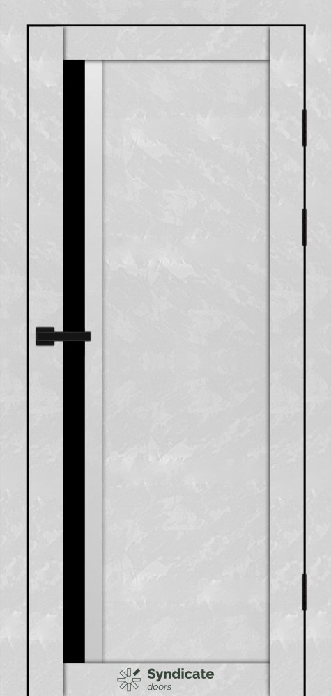 Двері Syndicate Doors SD-140 бетон білий скло чорне