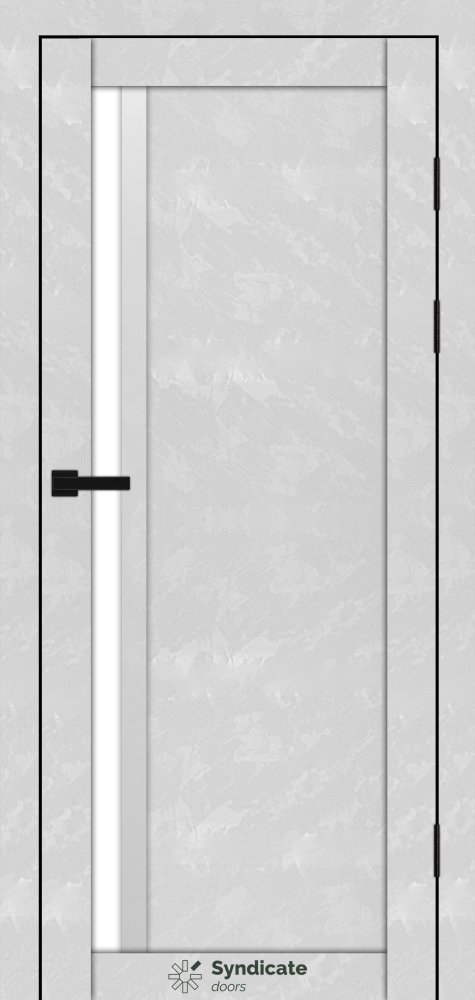 Двері Syndicate Doors SD-140 бетон білий скло Сатін