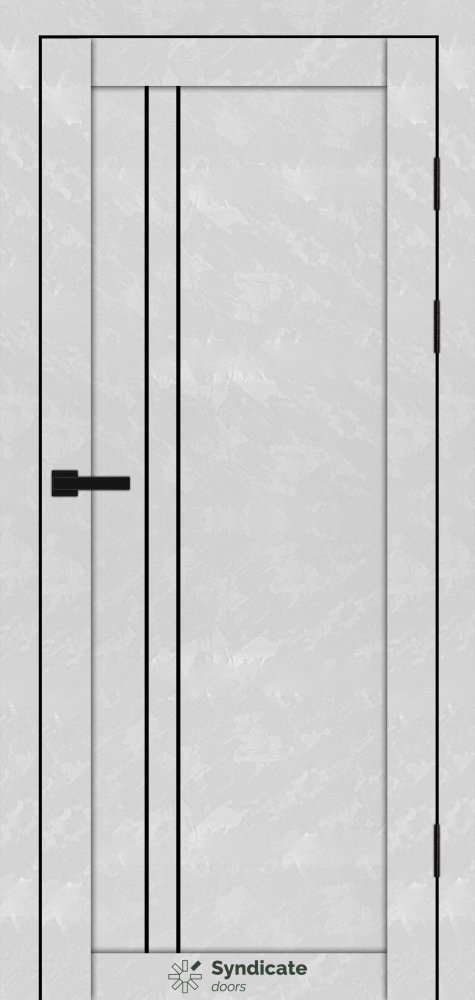 Двері Syndicate Doors SD-141 бетон білий скло чорне
