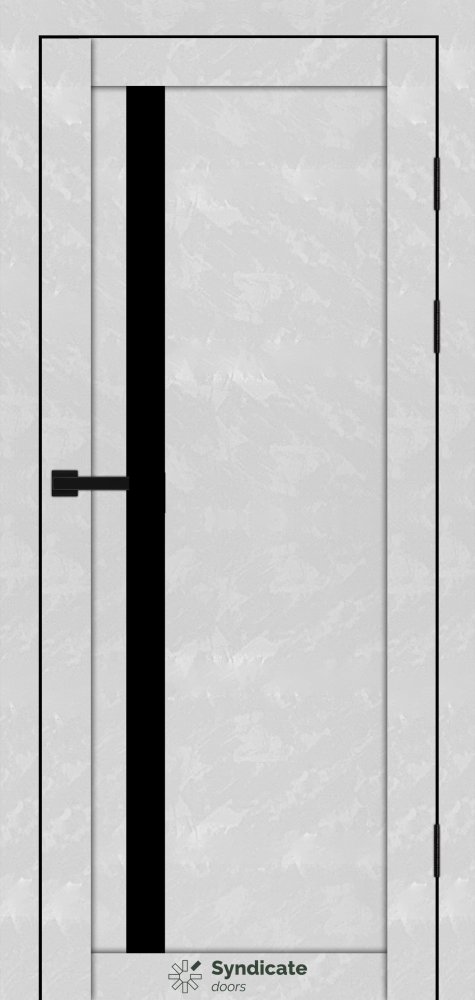 Двері Syndicate Doors SD-142 бетон білий скло чорне