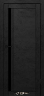 Двері Syndicate Doors SD-140 бетон чорний скло чорне