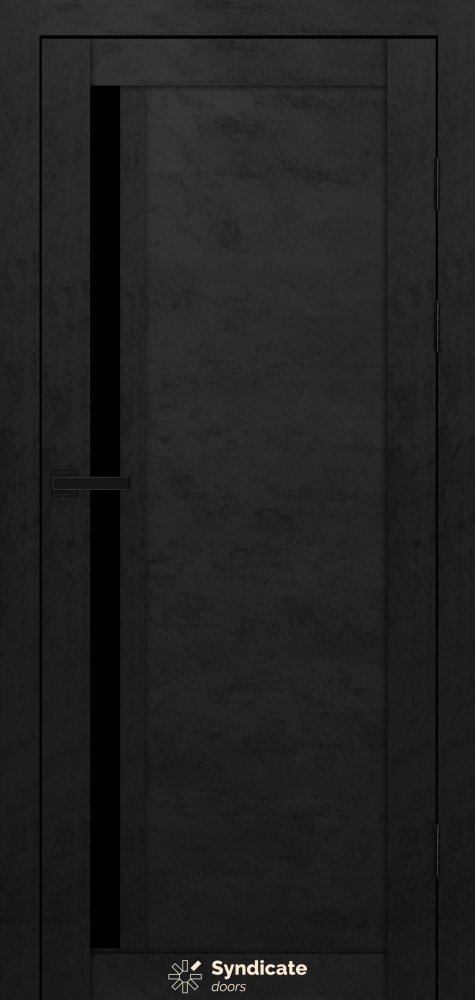 Двері Syndicate Doors SD-140 бетон чорний скло чорне