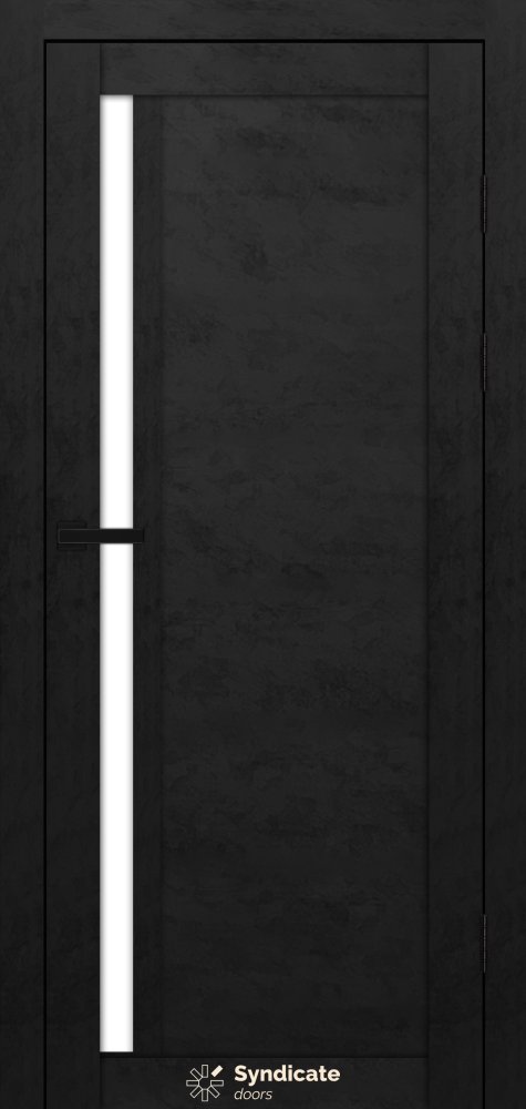 Двері Syndicate Doors SD-140 бетон чорний скло Сатін