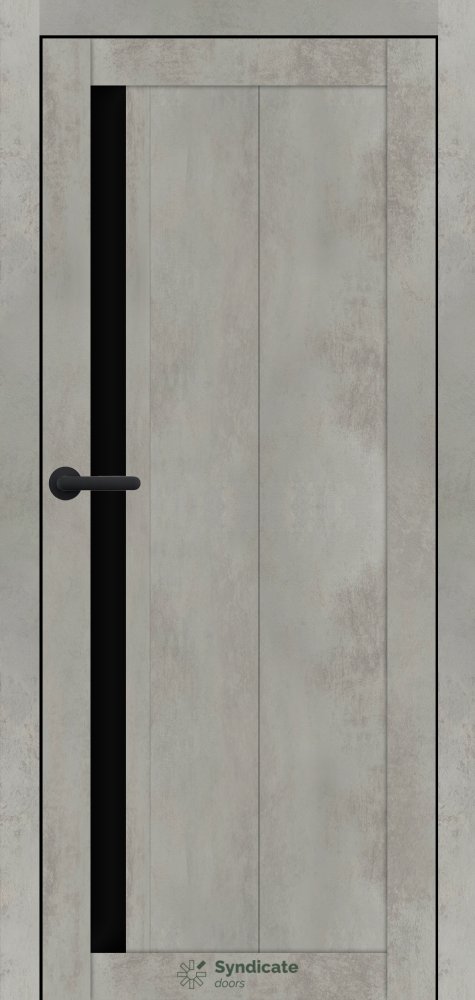 Двері Syndicate Doors SD-124 бетон світлий скло чорне