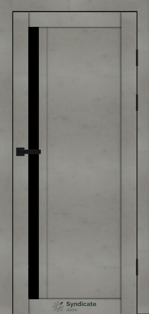 Двері Syndicate Doors SD-140 бетон світлий скло чорне