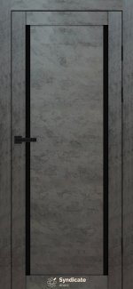 Двері Syndicate Doors SD-112 бетон темний скло чорне