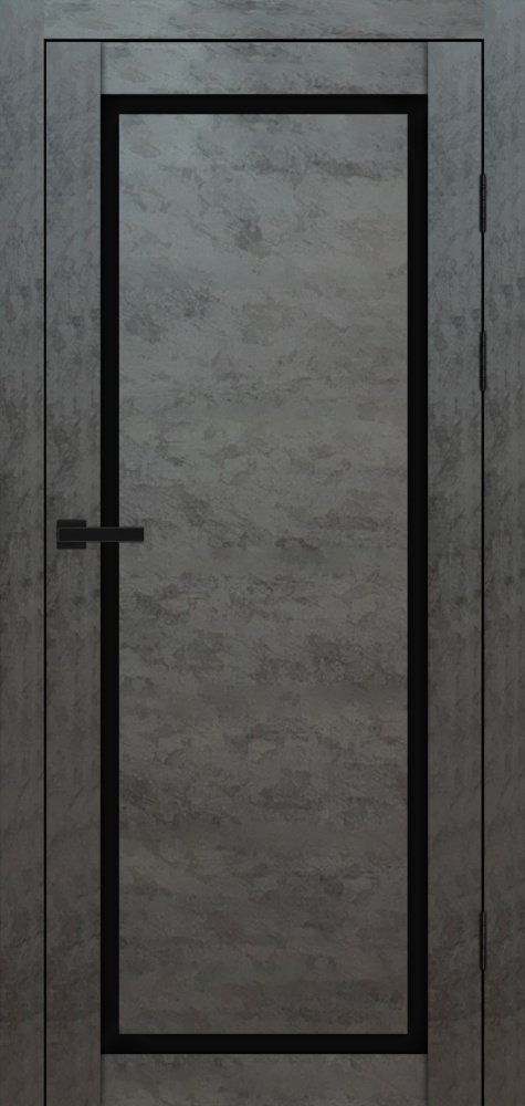 Двері Syndicate Doors SD-113 бетон темний скло чорне
