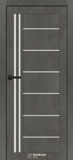 Двері Syndicate Doors SD-114 бетон темний скло Сатін
