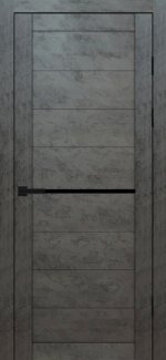 Двері Syndicate Doors SD-129 бетон темний скло чорне