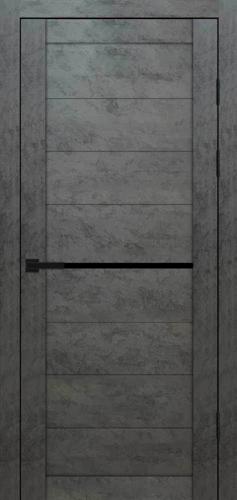 Двері Syndicate Doors SD-129 бетон темний скло чорне