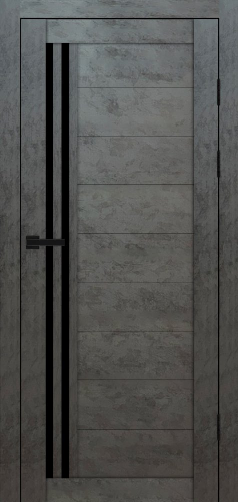 Двері Syndicate Doors SD-135 бетон темний скло чорне