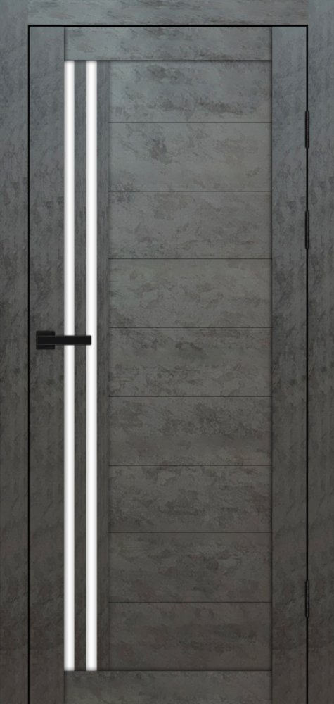 Двері Syndicate Doors SD-135 бетон темний скло Сатін