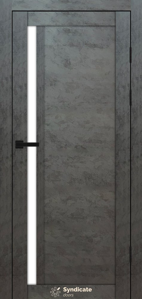 Двері Syndicate Doors SD-140 бетон темний скло Сатін
