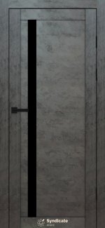 Двері Syndicate Doors SD-142 бетон темний скло чорне