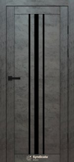 Двері Syndicate Doors SD-143 бетон темний скло чорне