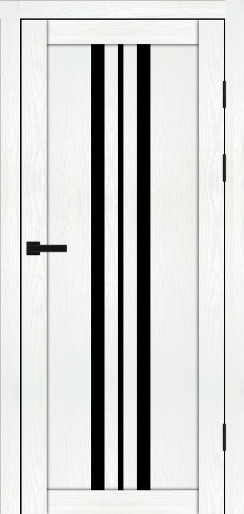 Двері Syndicate Doors SD-107 біла структура скло чорне