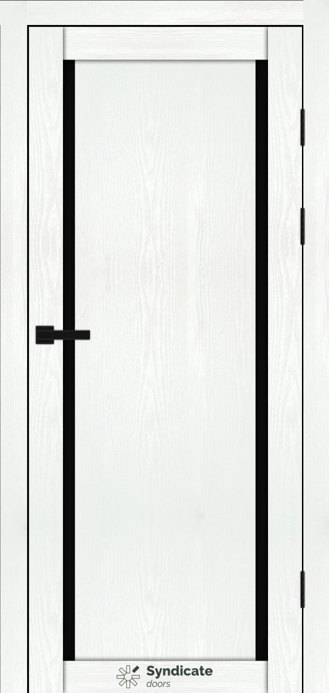 Двері Syndicate Doors SD-112 біла структура скло чорне