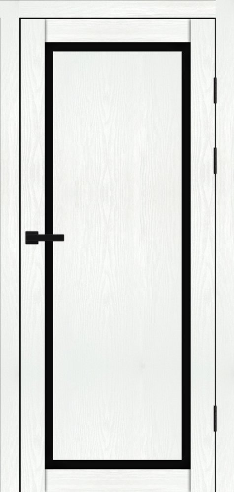 Двері Syndicate Doors SD-113 біла структура скло чорне