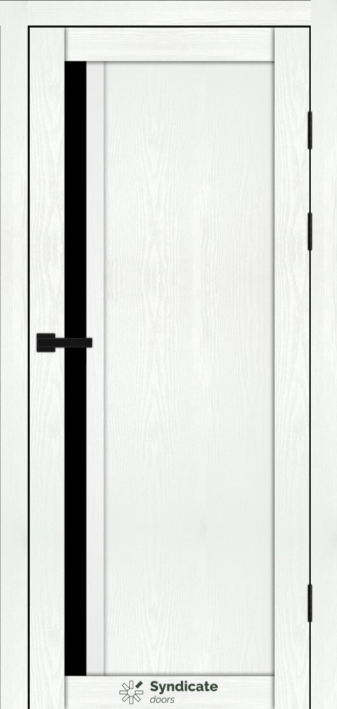 Двері Syndicate Doors SD-140 біла структура скло чорне