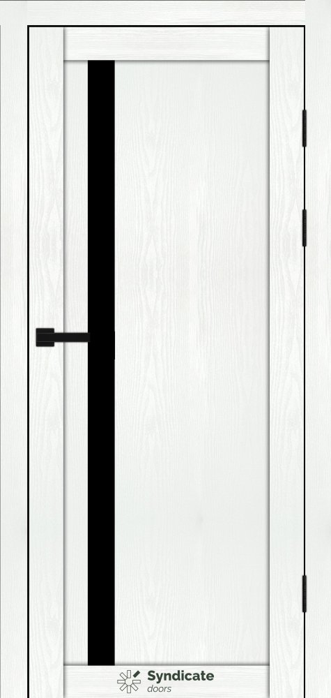 Двері Syndicate Doors SD-142 біла структура скло чорне