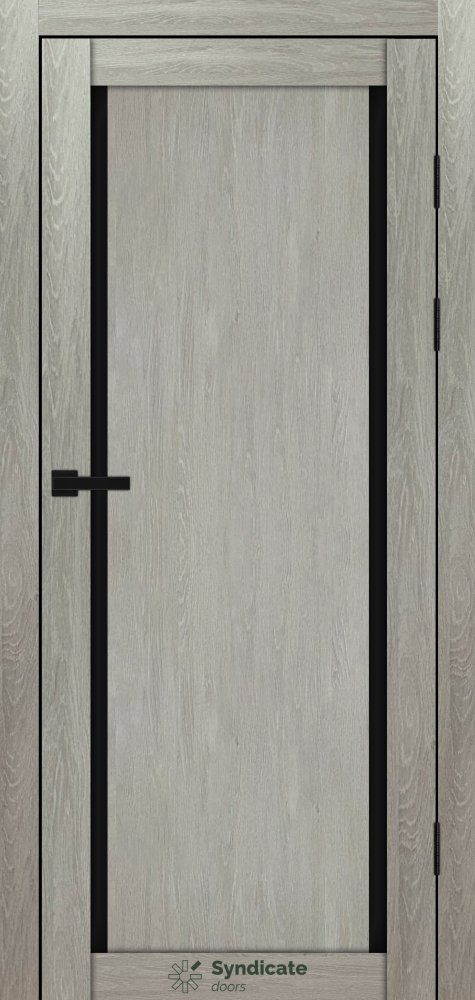 Двері Syndicate Doors SD-112 дуб ровера скло чорне