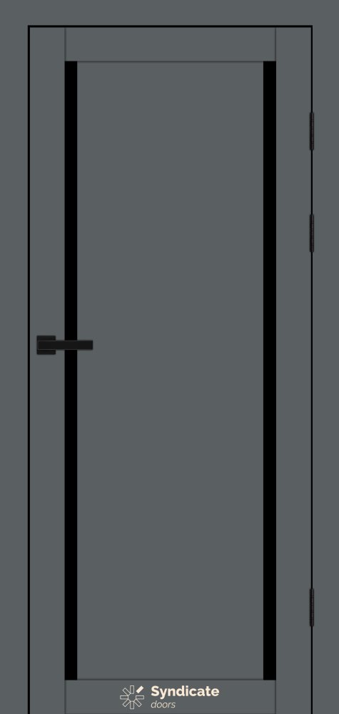 Двері Syndicate Doors SD-112 емалія графітіко скло чорне