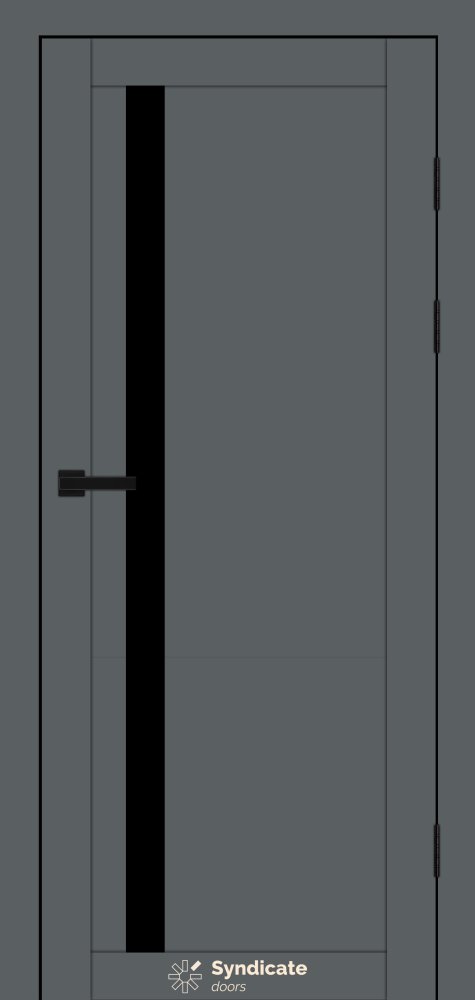 Двері Syndicate Doors SD-142 емалія графітіко скло чорне