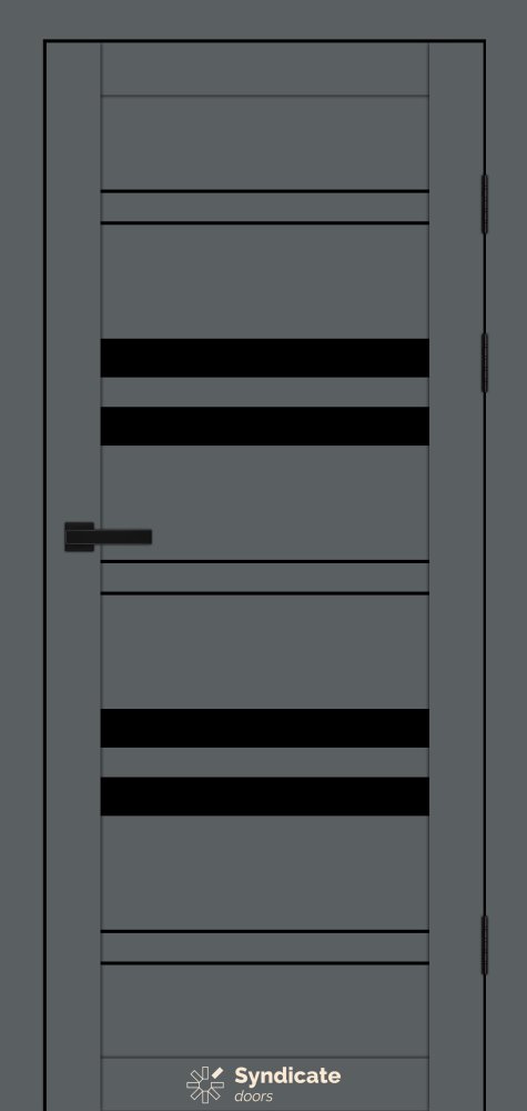 Двері Syndicate Doors SD-147 емалія графітіко скло чорне
