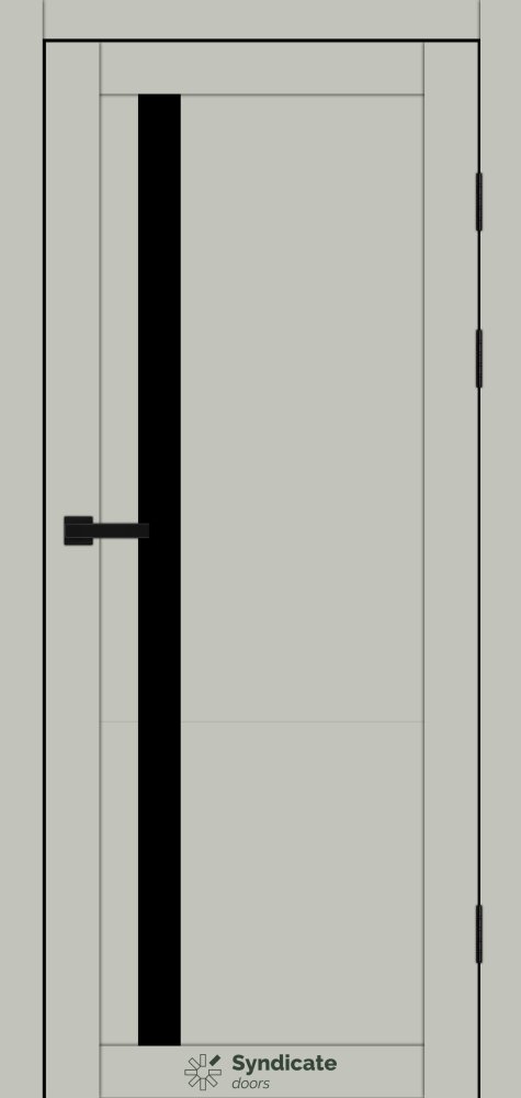 Двері Syndicate Doors SD-142 емалія гріджо скло чорне