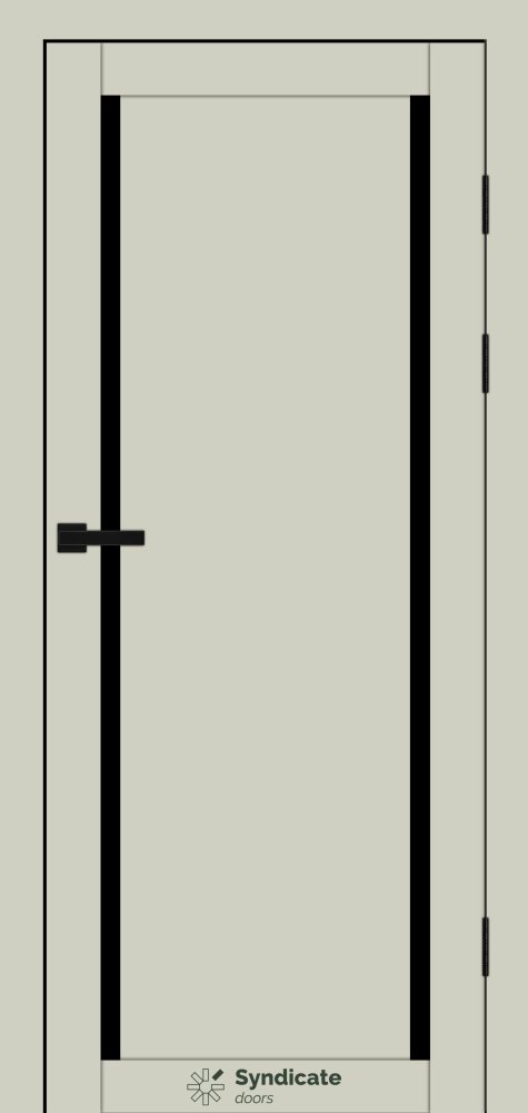Двері Syndicate Doors SD-112 емалія латте скло чорне