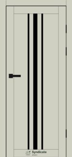 Двері Syndicate Doors SD-143 емалія латте скло чорне