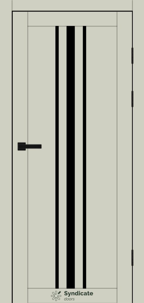 Двері Syndicate Doors SD-143 емалія латте скло чорне