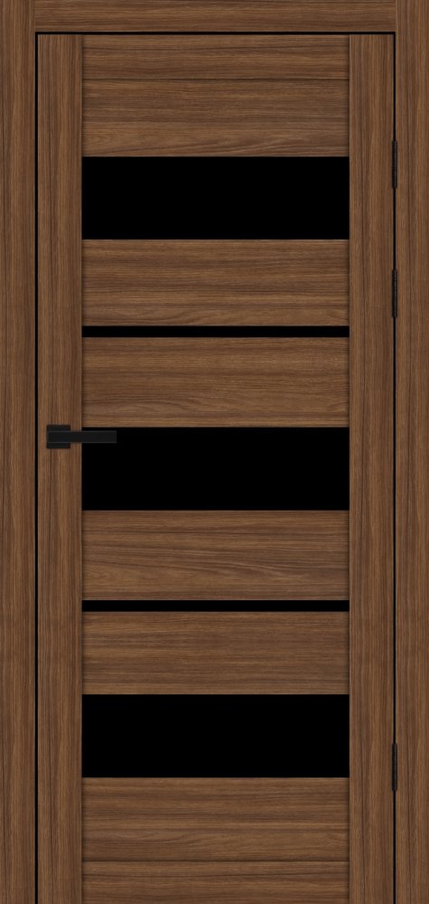 Двері Syndicate Doors SD-105 горіхове дерево скло чорне