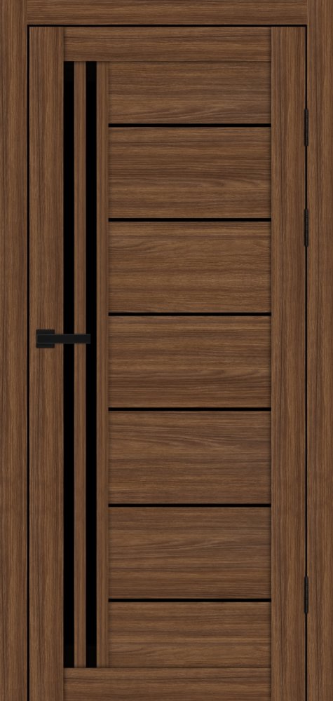 Двері Syndicate Doors SD-114 горіхове дерево скло чорне