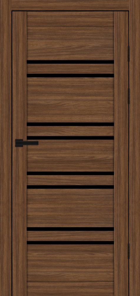 Двері Syndicate Doors SD-118 горіхове дерево скло чорне