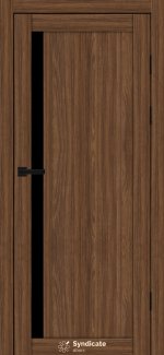 Двері Syndicate Doors SD-140 горіхове дерево скло чорне