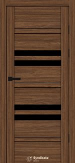 Двері Syndicate Doors SD-147 горіхове дерево скло чорне
