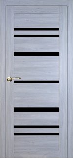 Двері Syndicate Doors SD-104 сіре дерево скло чорне