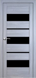 Двері Syndicate Doors SD-105 сіре дерево скло чорне